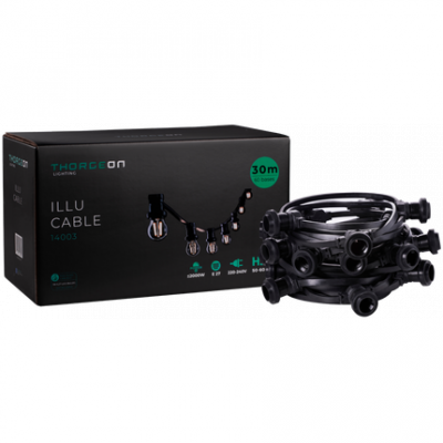 ILLU Cable E27 31.5m 60 bases IP44 -0,5m- THORGEON